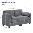 thumbnail image 3 of RIAFUN Loveseat Sofa, Modern 2 Seater Corduroy Sofa Couch for Living Room Bedroom Reading Room Office, Dark Gray, 3 of 6