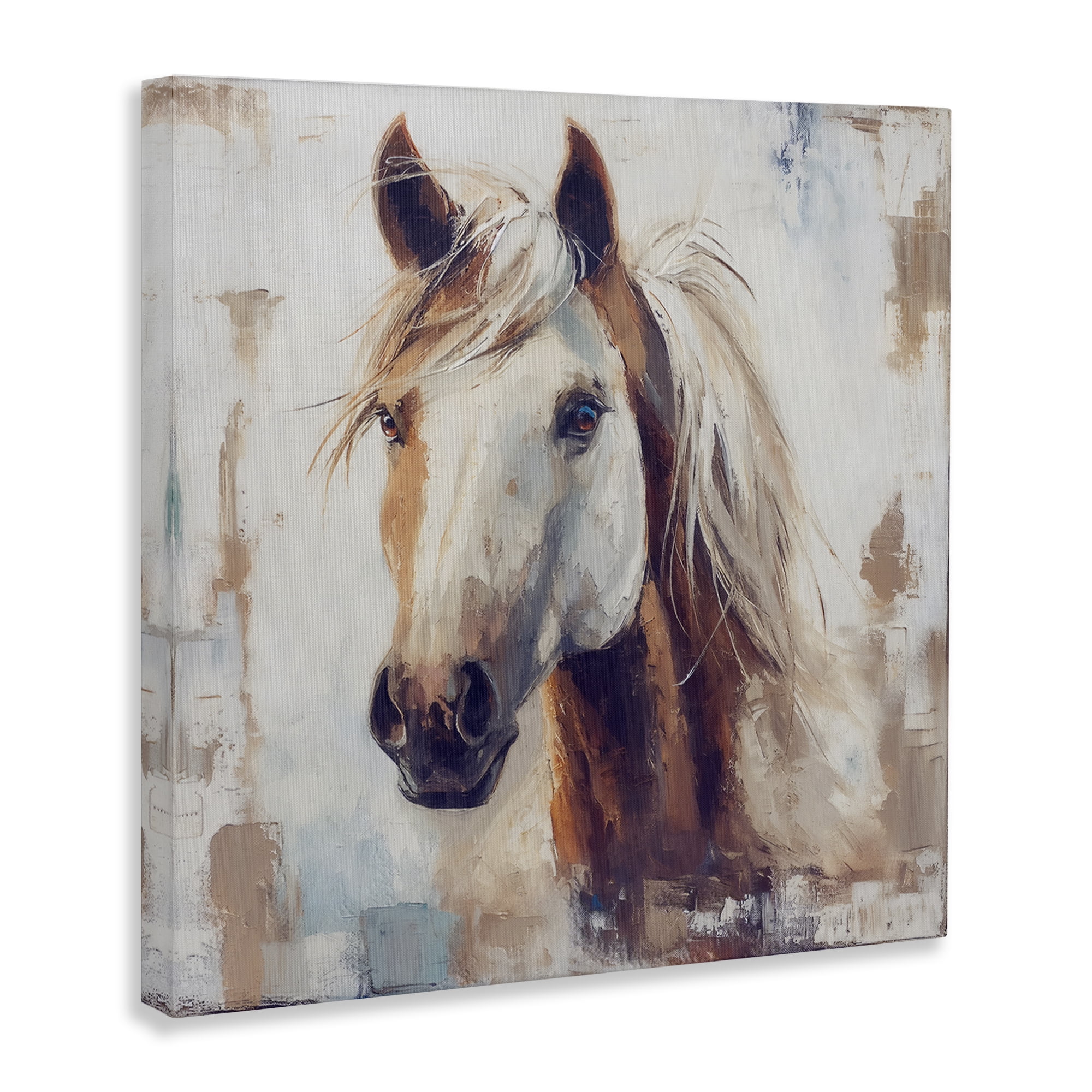 Stupell Industries Rustic Horse Impression Animals Painting Wrapped Canvas Art Print Wall Art, 30 x 30