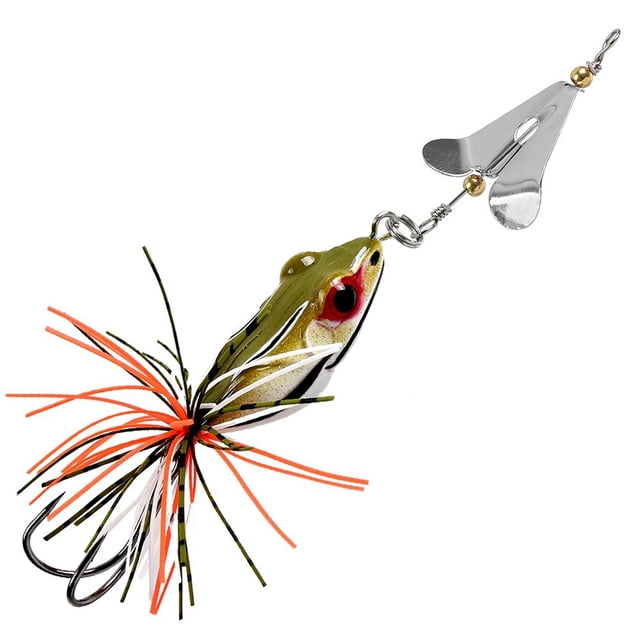 Spinnerbait Frog Lure Fishing Lure for Targeting Black Bass W/ Rotating Sequin