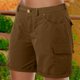 thumbnail image 1 of MKLEKYY Pantalones Cortos Holgados de Color Liso para Mujer, Pantalones Cortos de Playa de Verano con Botones, Pantalones Cortos Cargo, 1 of 4