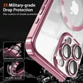 thumbnail image 5 of KOMI Magnetic Case for iPhone 15 Pro Max Case with Full Camera Lens Protector [Strong N56 Magnets] [Compatible with Magsafe] Clear Stylish Case for iPhone 15 ProMax Phone Case, Pink, 5 of 5