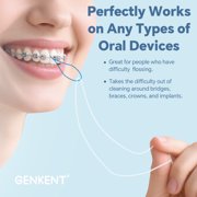 GENKENT Floss Threaders, Dental Floss Threaders for Braces, Bridges, and Implants for Oral Health, 200 Pcs, Blue