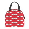 thumbnail image 2 of Austrian Flag Insulated Adults Lunch Bag with Removable Shoulder Strap&Front Pocket Lunch Tote Box Reusable Cooler Bag, 2 of 7