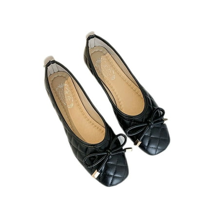 

Rockomi Ladies Boat Shoes Slip On Flats Square Toe Walking Shoe Women Anti-slip Breathable Loafers Lightweight Comfort Black 7.5