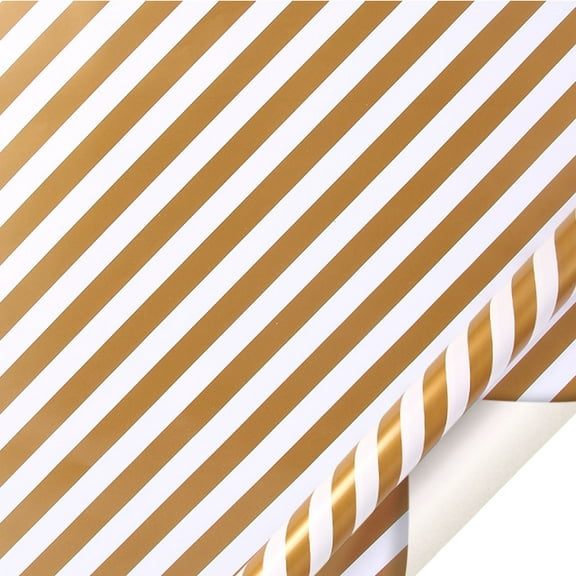 Gold & White Wrapping Paper - 50x70cm, Kraft Paper, Polka Dots, for Christmas/Birthday/Valentine's, Durable, Cute Design