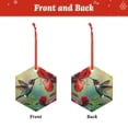 thumbnail image 2 of Naloa Hummingbird Floral Paradise Acrylic Santa Tree Decorations Christmas Hanging Pendant for Christmas Winter New Year Party Hanging Decorations-Hexagon, 2 of 7