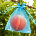thumbnail image 6 of 100Pcs Fruit Protection Bags, Green Netting Cover Bags Drawstring Mesh Fruit Protectors Pest Barrier for Tomato Mango Trees Veggies Garden(L,Sky Blue), 6 of 6