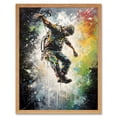 thumbnail image 1 of Base Jumping Multicoloured Paint Splat Action Shot Art Print Framed Poster Wall Decor 12x16 inch, 1 of 5