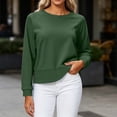 thumbnail image 7 of cocolona Cropped Sweatshirts for Women Oversized Round Neck Long Sleeve Sweatshirts Lightweight Soft Pullover Fall Tops, 7 of 7