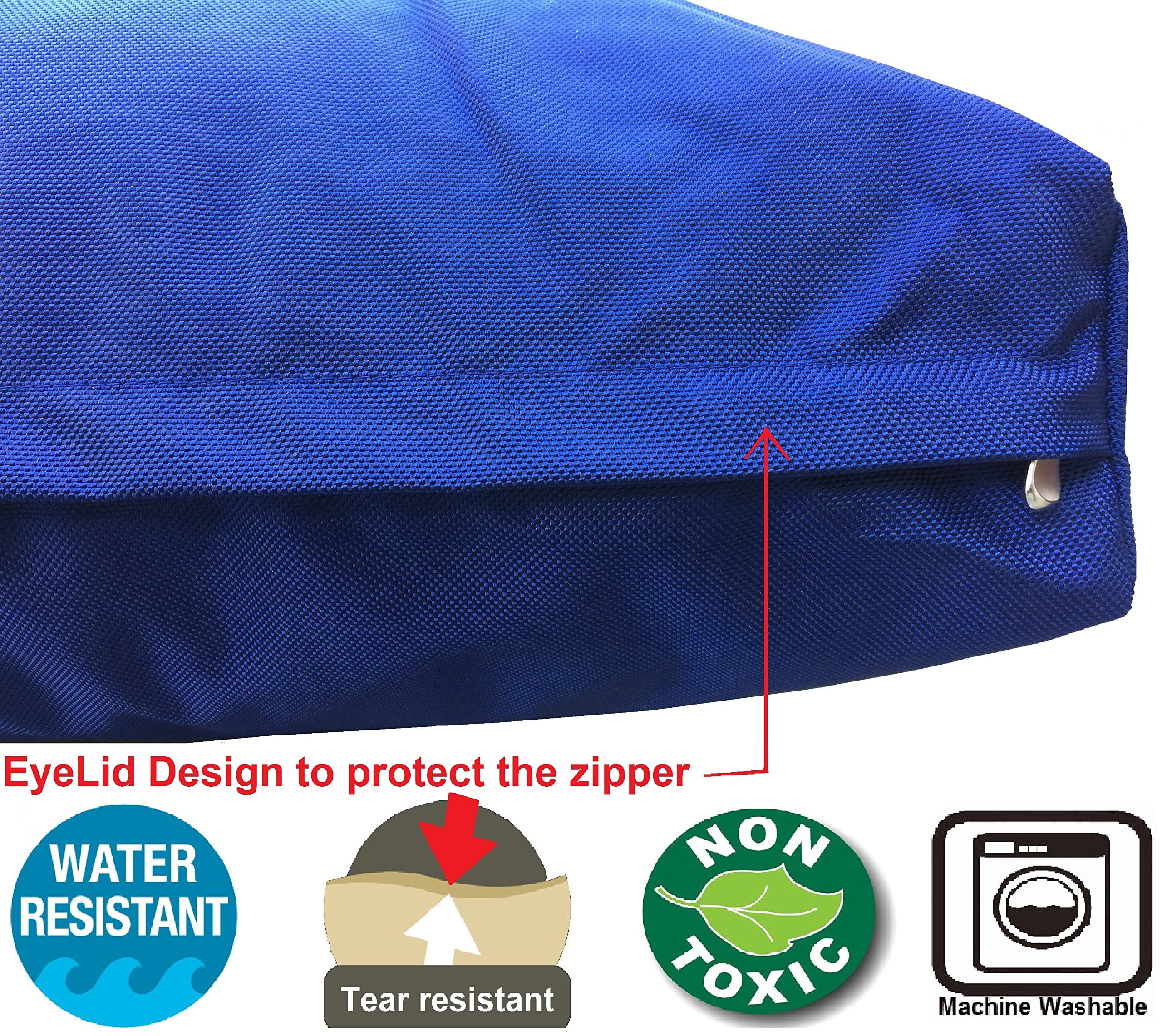 Premium Shredded Memory Foam Dog Bed Medium 37x27, Waterproof Inner Layer and Heavy Duty Nylon Outer Cover, Blue