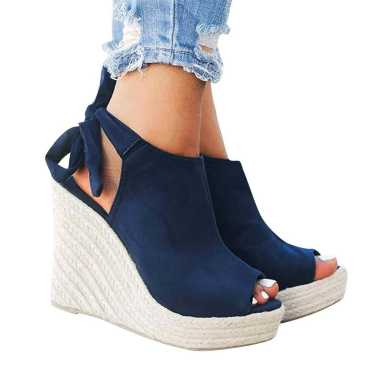Womens navy wedge clearance sandals