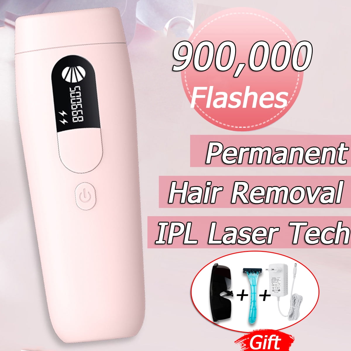 990,000 Flashes LCD Display IPL Laser Hair Removal 5 Gear Permanent