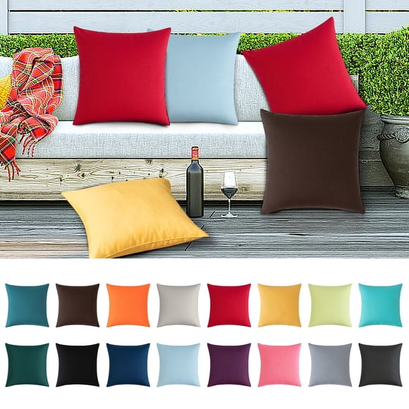 Lekihaqq Outdoor Waterproof Pillow Cover Modern Solid Color Cushion Cover Water Resistant Patio Furniture Protector Weatherproof Throw Pillow Case for Garden Deck Balcony