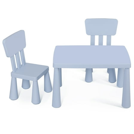 RTYJGD 30'' Kids Table and Chair Set Plastic Toddler Furniture for Playing Drawing Blue