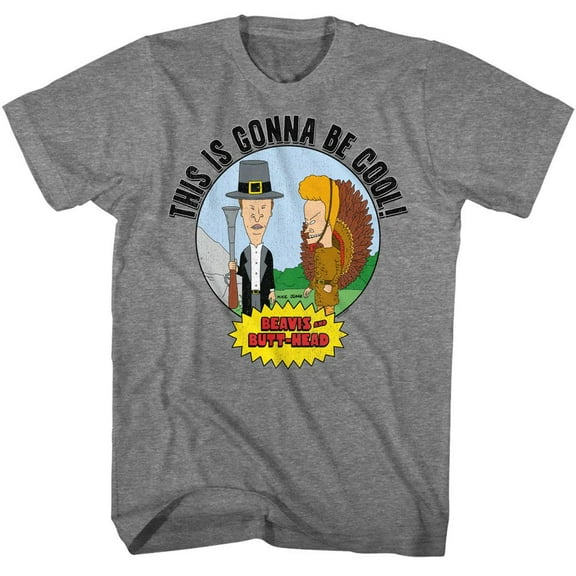 Beavis And Butt-Head ThanksgIVing Graphite Heather Adult T-Shirt