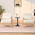 thumbnail image 2 of S-HOME Mid-Century Living Room Chair with Supportive Lumbar Pillow, Fabric Upholstered Armchair for Various Spaces, Beige, 2 of 15
