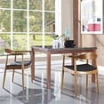 thumbnail image 2 of Allora 18" Modern Vinyl/Ash Wood Dining Arm Chair in Black/Brown, 2 of 4