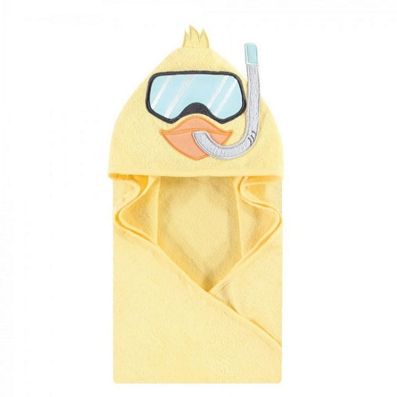 Hudson Baby Infant Unisex Cotton Animal Face Hooded Towel, Scuba Duck, One Size