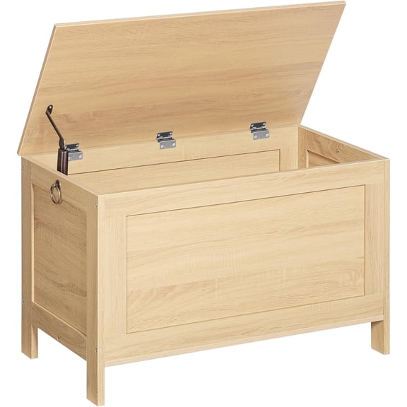 Toy Box, Retro Wooden Look Storage Chest with Safety Hinge, Entryway Storage Bench Supports 330 lb, 29.9 x 15.7 x 18.9 Inches Toy Chest Organizer, Easy Assembly (Natural)