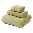 thumbnail image 2 of JARITTO Bathroom Towels Bale Set 3-Pieces 100% Cotton Bathroom Linen Soft Absorbent Durable 1x Bath Towel + 1x Hand Towel + 1x face Cloth (Olive), 2 of 3