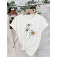 thumbnail image 1 of Daisy Print T-Shirt, Casual Short-Sleeve Round Neck Sports Top Suitable for Women'S Wear in Spring And Summer., 1 of 7
