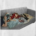 thumbnail image 6 of Pin up Girl Soft Flannel Fleece Throw Blanket, Short Dutch Haircut Style Brunette Lady Standing in Front of a Brand New Car, Cozy Plush for Indoor and Outdoor Use, 70" x 90", Multicolor, by Ambesonne, 6 of 6