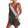 thumbnail image 1 of Trajes de Mujer Casual, Verano Impreso Cremallera Correa de Camisola Traje Corto Hecho de 90% Poliéster 10% Spandex, Trajes Cortos para Mujeres, 1 of 5