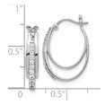 thumbnail image 3 of Auriga Fine Jewelry 10K White Gold Diamond Hoop Earrings for Women, 3 of 4