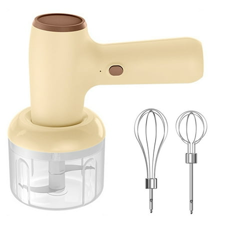

2 in 1 Electric Hand Blender Cordless Portable Whisk Garlic Chopper for Meat Sauce or Salad
