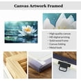 thumbnail image 5 of ZHONGYUTONG White Lotus Flower Wall Art Lotus Motivational Quotes Zen Decor for Bathroom Yoga Office Flower on Water Pictures Spa Canvas Prints Framed (12.00" x 18.00"), 5 of 5