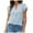 Sky Blue, variant on Women Summer Tops Womens Casual Solid T Shirt V Neck Short Sleeve Top Blouse Women's Tops Short Sleeve Stretchy Scrub Top Shirt Jean Jacket Women Winter Blouses for Athletic Polyester Sky Blue 2XL