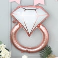 thumbnail image 3 of BalsaCircle 26" Rose Gold White Extra Large Diamond Ring Mylar Foil Plain Balloon Wedding, 3 of 6