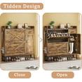 thumbnail image 4 of Shoe Storage Cabinet with 2 Flip Drawers & Side Cabinet & Drawer, Freestanding Shoe Organizer with Adjustable Shelves, Shoe Storage for Entryway, Hallway, Living Room, Brown, 4 of 12
