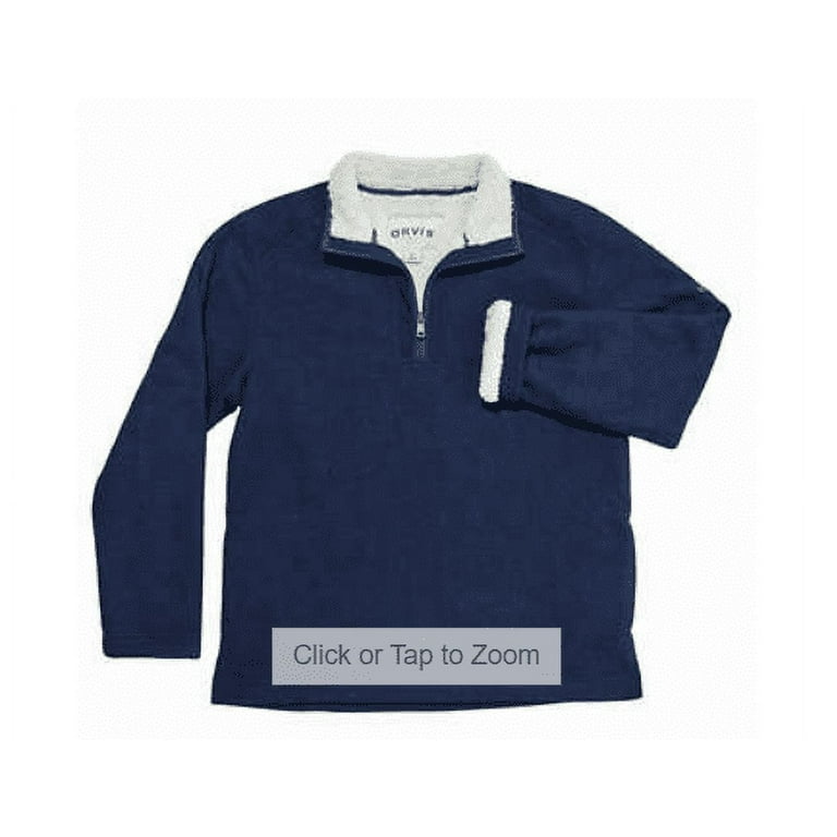 Orvis Men's Fleece Lined Quarter 1/4 Zip Pullover Sweater, Navy