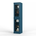 thumbnail image 5 of Palace Imports 100% Solid Wood 16.5" Kitchen Pantry Storage Cabinet with Glass Doors and Adjustable Shelves, Teal Blue, 5 of 5