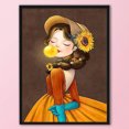 thumbnail image 3 of Cuadros Decorativos DIY 14CT estampado punto de cruz Kit girasol niña bordado A Tmvgtek embutido en tela, 3 of 9