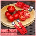 thumbnail image 2 of Injueey 4 piezas de herramientas de cocina para quitar cáscaras de tomate y fresa de acero inoxidable, paquete de cocina largo de acero Cocina y Comedor rojo, 2 of 6