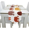 thumbnail image 6 of Coolnut 13"x70" Rectangle Cute Elephants On White Printed Table Runner for Wedding Birthday Holiday, 6 of 7