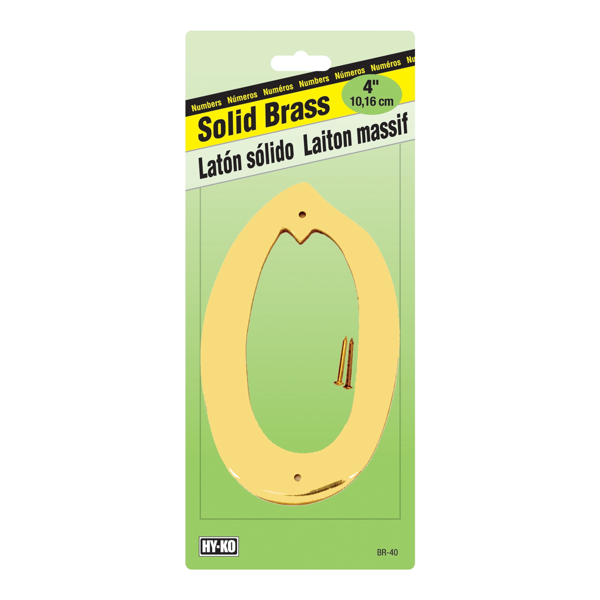 4' Solid Brass Number 0