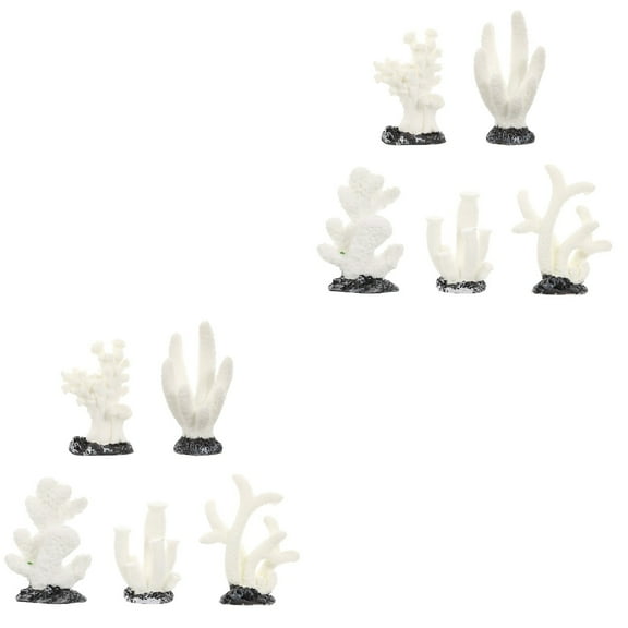 10 Pcs Artificial Coral Ornaments for Aquarium Decor, Resin Reef Coral Plants, Tabletop Fish Tank Decorations, Ocean Theme Fake Coral