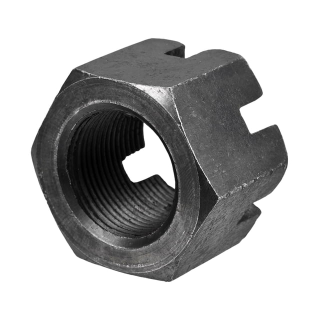 Unique Bargains Écrou Hexagonal à Fentes M33x2mm, Grade 4.8 Acier Carbone Écrou Château Hexagonal, Noir