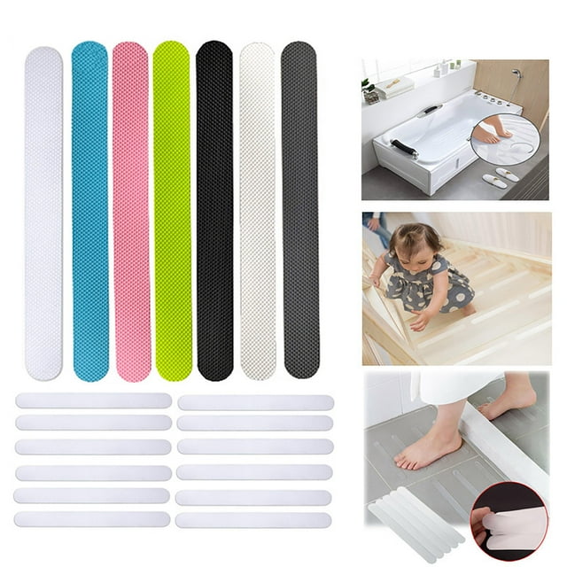 Fiudx Adhesivo Autoadhesivo para Bañera, Diseño Antideslizante con Textura de Diamante, Impermeable y Duradero, Apto para Superficies Húmedas, Baño, Ducha, Escaleras y Suelo. Juego de 5 Unidades, 20