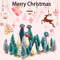 thumbnail image 2 of MesaSe 22Pcs Mini Cedar Trees Set Sisal Snow Frost Trees with Wood Base Bottle Brush Trees Plastic Winter Snow Embellishment Tabletop Trees Crafting Party Props, 2 of 8