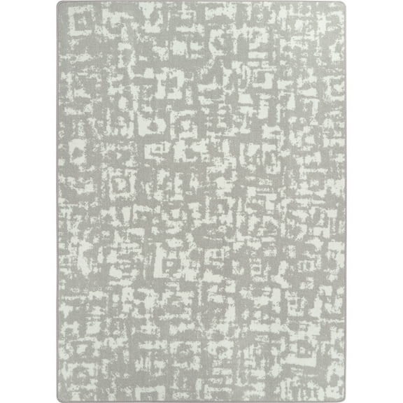 Joy Carpets Block Print 7'8" x 10'9" Area Rug in color Dove