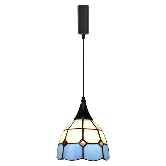 Kiven H-Type Track Lighting, 1-Light Modern Halo Track Pendant Light with Glass Shade, Track Light Pedant Adjustable Length for Bedroom Kitchen Island Home Lighting