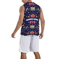 thumbnail image 5 of Easygdp Happy Mardi Gras Men's Mesh Basketball Jersey Quick Drying Sleeveless Shirts Fitted Muscle Tank Tops Sport Round Neck T-Shirt - Large, 5 of 9