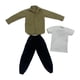 thumbnail image 3 of 3x 1/6 Escala Ropa Masculina Traje Pantalones Camisas Vestir Elegante Niños Regalos Ropa Beige, 3 of 9