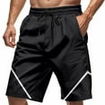 thumbnail image 1 of hotojiny Mens Drawstring Shorts Active Casual Elastic Waist Color Block Sweat Shorts Lightweight Straight Leg Basketball Short Pants, 1 of 6