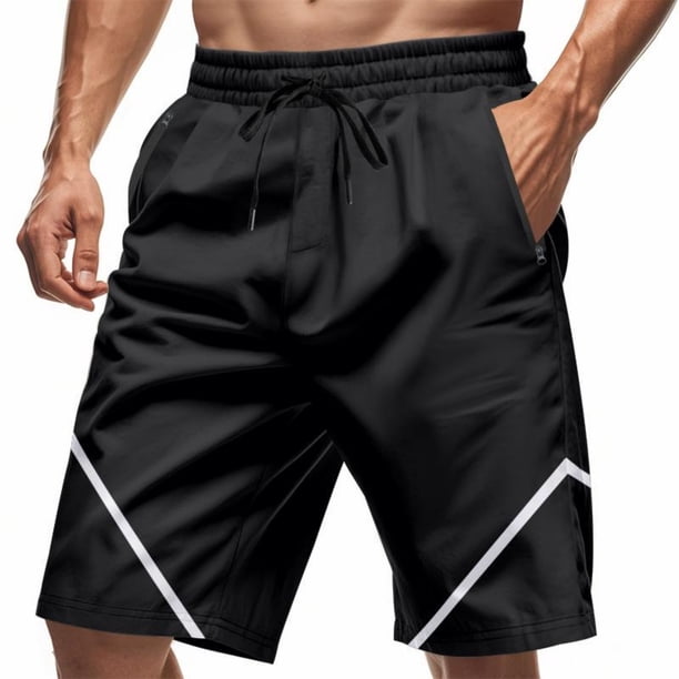 Pantalones Elásticos de la Cintura de los Hombres de Color Sólido Moda Casual con Bolsillos Encaje de la Cintura Pantalones Cortos, Pantalones Cómodos para Diarios