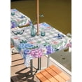 thumbnail image 2 of Outdoor Tablecloth with Umbrella Hole for Patio/Picnic/Party/Camping, Watercolor Flowers Waterproof Table Cloth Square Cover Washable, Spring Butterflies Floral Gray Plaid (54"x 54"), 2 of 8